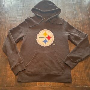 FANATICS mens PITTSBURGH STEELERS pull over hoodie sweatshirt black small